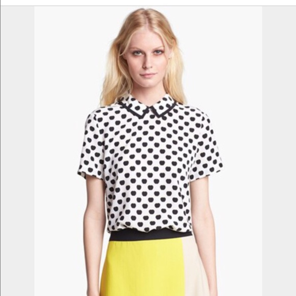 Kate Spade apple silk blouse size 4